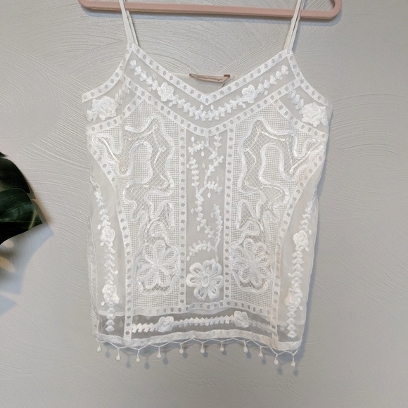 Soft Surroundings Tops - Soft Surroundings Antique Garden Tank, Ivory Lace